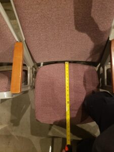 Harris Cinema seat depth measurement about 17 inches