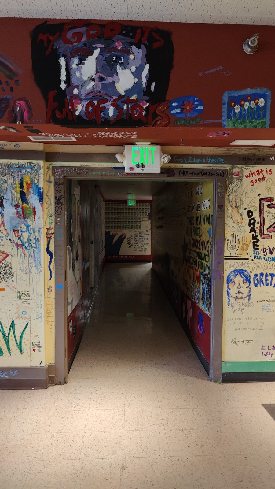 View of entrance/exit ramp of Bob's from inside Bob's Underground.