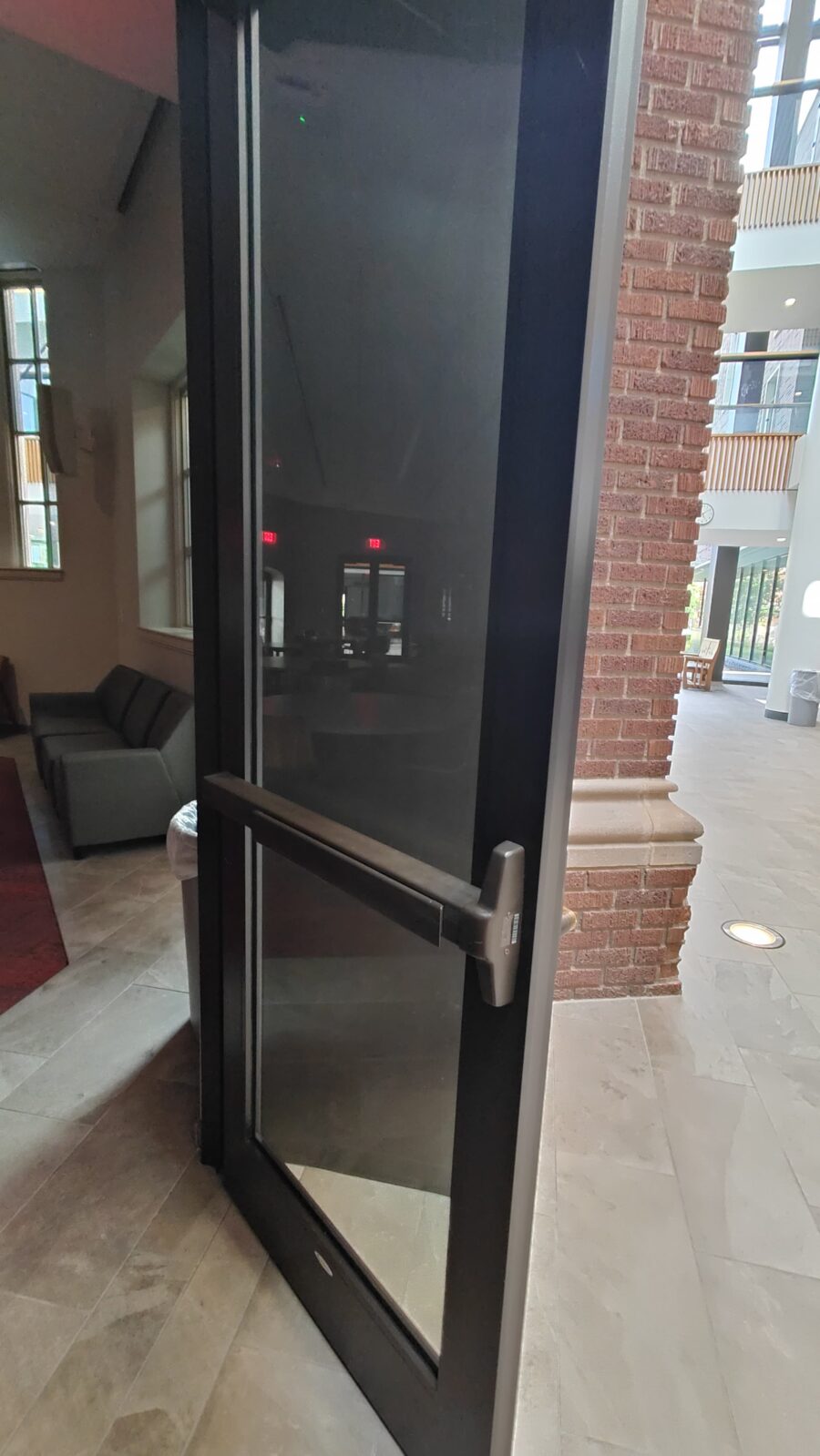 Push-bar open mechanism to exit the HSSC Multipurpose Room (A1231)