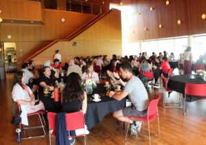 A class meal in JRC 101 during Reunion.