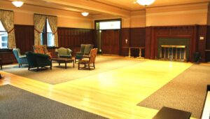 Main Hall Lounge viewing southeast towards one entrance/exit to lobby.