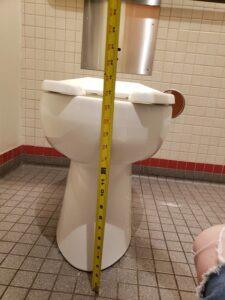 Toilet height: 18 inches from floor to seat