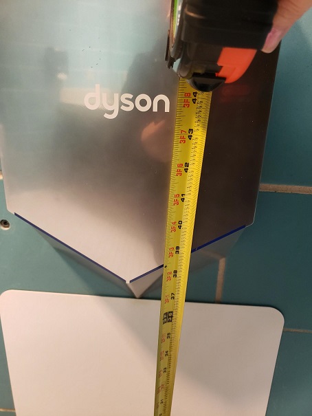 Auto hand dryer 37 inches to base