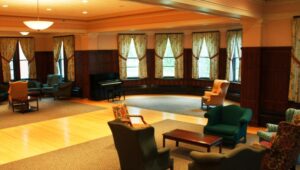 Main Hall Lounge view as one enters from east side lobby door.