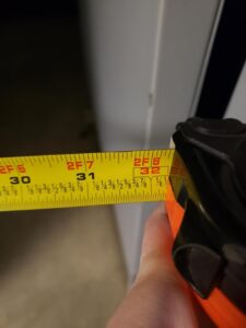 Door width: 32 inches