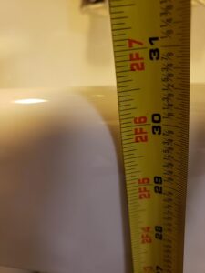 Sink height: 30.75 inches from floor to sink top