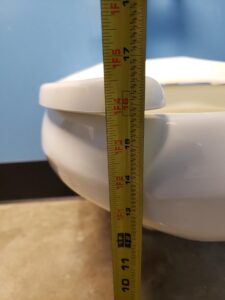 Toilet height: 16.5 inches from floor to seat
